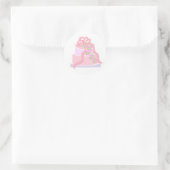 Elegant roze Cake Ronde Sticker (Tas)