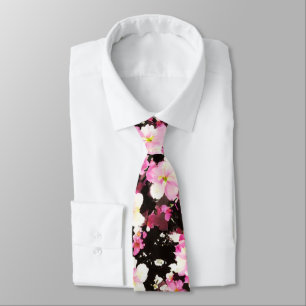 Elegant roze Cherry Blossom Floral Stropdas