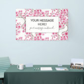 Elegant roze Cherry Blossom Floral Waterverf Spandoek (Beurs)