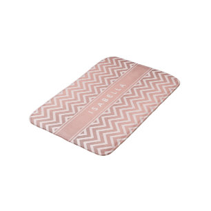Elegant roze Chevron Pattern Girly Faux Roos Gold Badmat