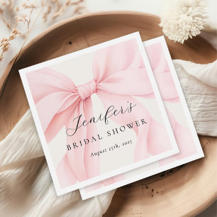 Elegant Roze Coquette Bow Vrijgezellenfeest Servet