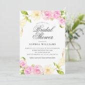 Elegant Roze Crème Bloemen Krans Vrijgezellenfeest Kaart (Staand voorkant)