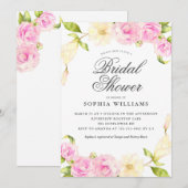 Elegant Roze Crème Bloemen Krans Vrijgezellenfeest Kaart (Voorkant / Achterkant)