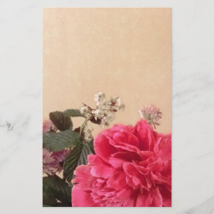 Elegant roze crème Floral Briefpapier