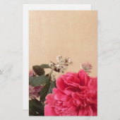 Elegant roze crème Floral Briefpapier (Voorkant / Achterkant)