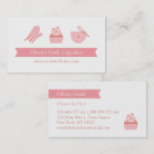 Elegant roze cupcake bakker Baker Visitekaartje (Voorkant / Achterkant)