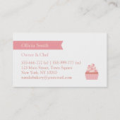 Elegant roze cupcake bakker Baker Visitekaartje (Achterkant)
