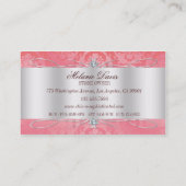 Elegant roze Damask Swirl Visitekaartje (Achterkant)