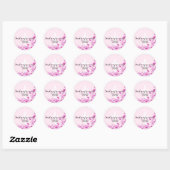 Elegant Roze DANK JE Wit kruis Ronde Sticker (Vel)