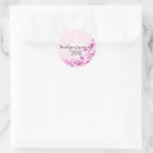 Elegant Roze DANK JE Wit kruis Ronde Sticker (Tas)