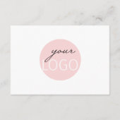 Elegant roze Dank u voor uw zakelijke Logo Informatiekaartje (Achterkant)