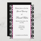 Elegant roze demask Corporate party Invitation Kaart (Voorkant / Achterkant)