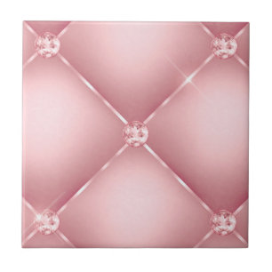 Elegant Roze Diamant Tuft Patroon Vintage Tegeltje