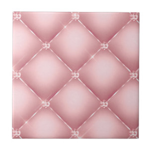 Elegant  Roze Diamant Tuft Pattern Tegeltje