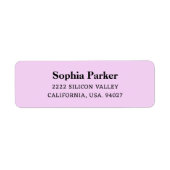 Elegant Roze Eenvoudig Script Bruiloftsretouradres Etiket (Voorkant)