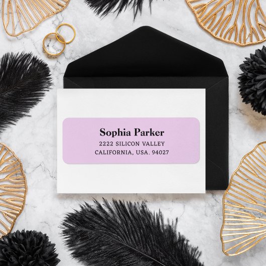 Elegant Roze Eenvoudig Script Bruiloftsretouradres Etiket