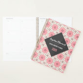 Elegant roze en Black Pattern Sociale Inhoud Planner (Display)