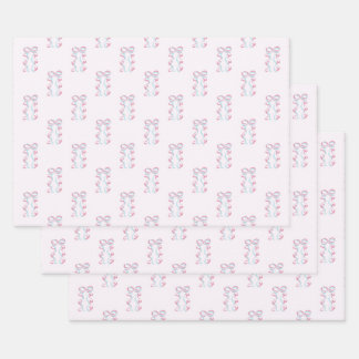 Elegant roze en blauw lint strik inpakpapier