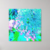 Elegant roze en blauwe grens Hydrangea Canvas Afdruk (Voorkant)