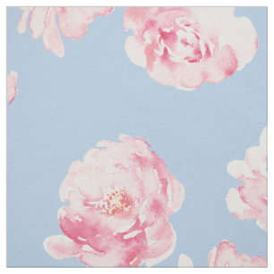 Elegant roze en blauwe Waterverf flessenpatroon Stof