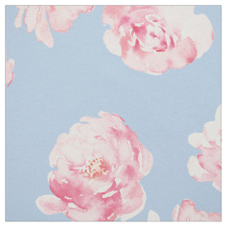 Elegant roze en blauwe Waterverf flessenpatroon Stof