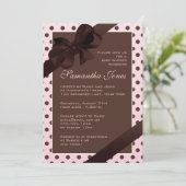 Elegant roze en bruin pooidot Baby shower Kaart (Staand voorkant)