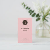 Elegant roze en bruine monogram Visitekaartjes (Staand voorkant)