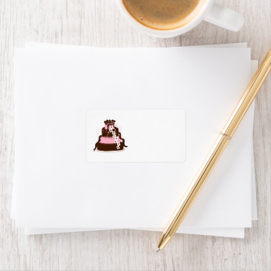 Elegant roze en chocolade Cake Etiket (Insitu)