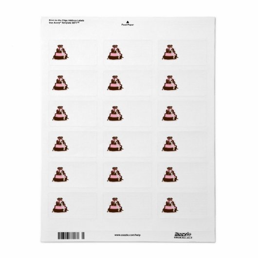 Elegant roze en chocolade Cake Etiket (Full Sheet)