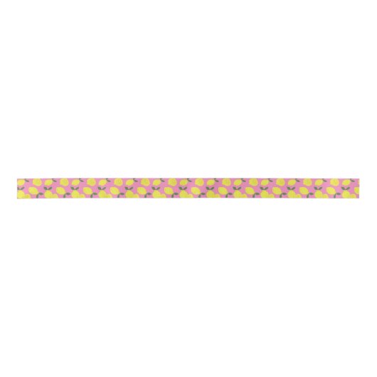 Elegant roze en geel lemonpatroon lint (Voorkant)