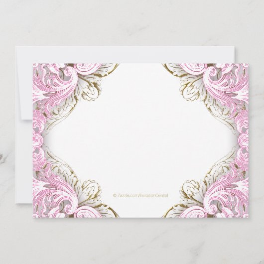 Elegant roze en Gold Cross First Community Kaart (Achterkant)