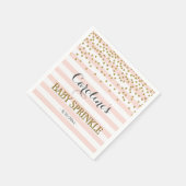 Elegant Roze en Goud Confetti Baby Meisje Sprinkle Servet (Hoek)