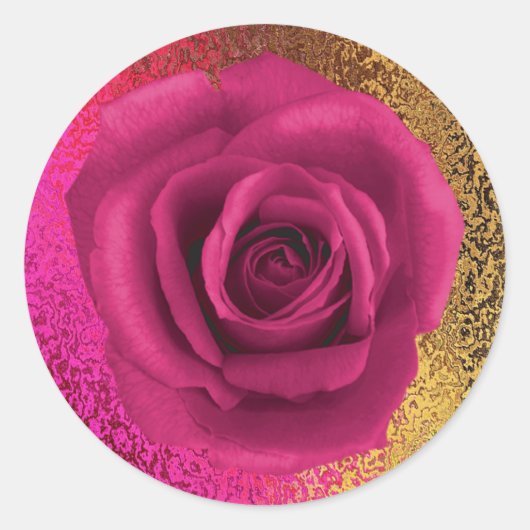 Elegant Roze en Goud met Rozen Sticker (Voorkant)