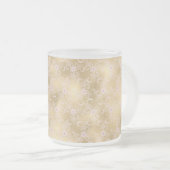 Elegant Roze en Gouden Bloemen Kant Matglas Koffiemok (Voorkant rechts)