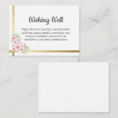 Elegant roze en gouden Floral bruiloft goed Informatiekaartje (Voorkant / Achterkant)