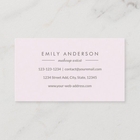 Elegant Roze en Gouden Marmer Visitekaartje (Achterkant)