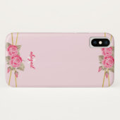 Elegant roze en gouden Rozen Case-Mate iPhone Case (Achterkant (horizontaal))
