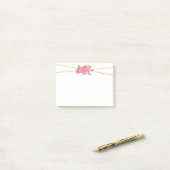 Elegant roze en gouden Rozen Post-it® Notes (Op bureau)