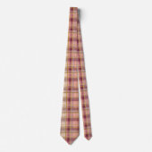 Elegant roze en gouden ruit gingham patroon stropdas (Voorkant)