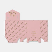 Elegant Roze en Gouden Script Gelukkig Nieuwjaar 2 Bedankdoosjes (Uitgevouwen)