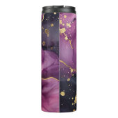 Elegant roze en gouden waterverf bloemontwerp thermosbeker (Achterkant)