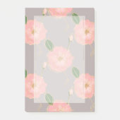 Elegant roze en gouden Waterverf Rozen grijs desig Post-it® Notes (Voorkant)