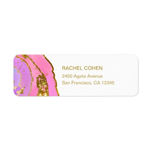 Elegant roze en goudgeode label (Voorkant)