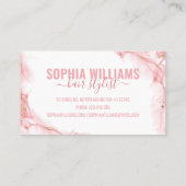 Elegant roze en goudmatige vloeibare Waterverf Visitekaartje (Achterkant)