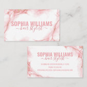 Elegant roze en goudmatige vloeibare Waterverf Visitekaartje (Voorkant / Achterkant)