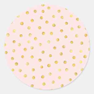 Elegant roze en goudolie Confetti Stippen patroon Ronde Sticker