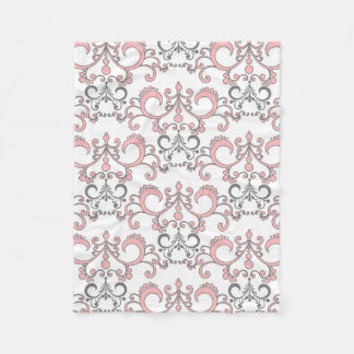 Elegant roze en grijs fleece deken