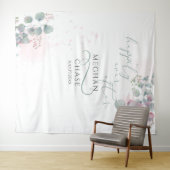 Elegant roze en groene Eucalyptus Wandkleed (In Situ (horizontaal))