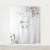 Elegant roze en groene Eucalyptus Wandkleed (Voorkant)