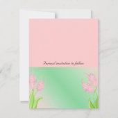 Elegant Roze en Groene Floral sparen de Datum Save The Date (Achterkant)